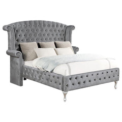 Deanna Upholstered California King Wingback Bed Grey - 205101KW