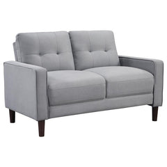 Bowen 2-piece Upholstered Track Arm Tufted Sofa Set Grey - 506781-S2