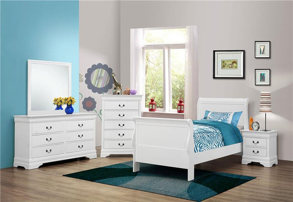 Louis Philippe 4-piece Twin Bedroom Set White - 204691T-S4