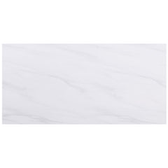 Carla Rectangular Dining Table with Cultured Carrara Marble Top White and Gold - 106651