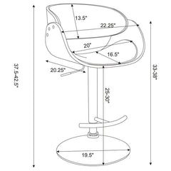 Dana Adjustable Bar Stool Ecru and Chrome - 104966
