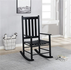 Annie Slat Back Solid Wood Rocking Chair Black - 609456
