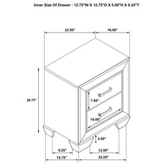 Kauffman 2-drawer Nightstand Washed Taupe - 204192