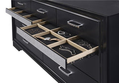 Miranda 7-drawer Dresser Black and Rhinestone - 206363