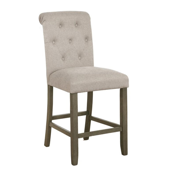 Balboa Tufted Back Counter Height Stools Beige and Rustic Brown (Set of 2) - 193168