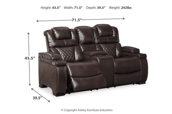 Warnerton Power Reclining Loveseat with Console - 7540718