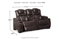 Warnerton Power Reclining Loveseat with Console - 7540718