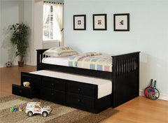 Rochford 3-drawer Twin Bed with Captains Trundle Black - 300104