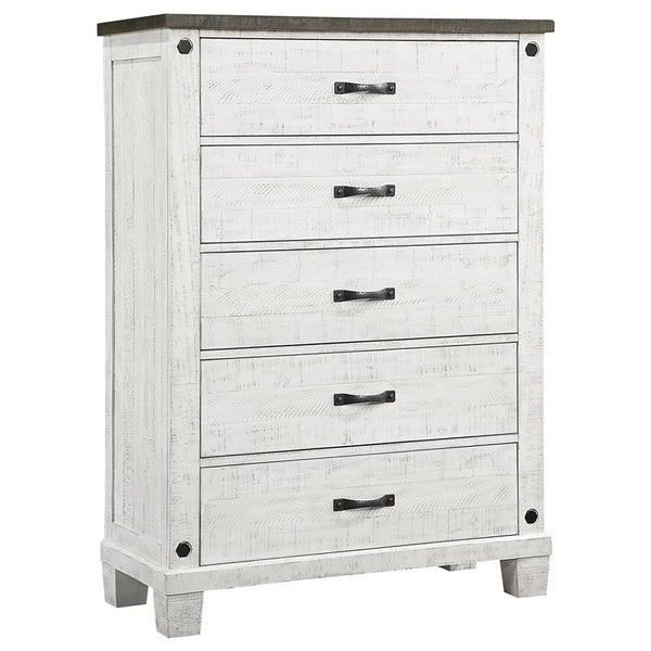 Lilith 5-drawer Bedroom Chest Distressed White - 224475
