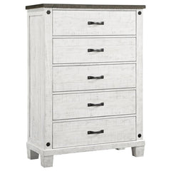 Lilith 5-drawer Bedroom Chest Distressed White - 224475