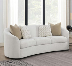 Rainn Boucle Upholstered Sloped Arm Sofa Latte - 509171