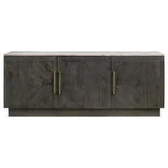 Dennis 3-door Marble Top Dining Sideboard Server White and Tobacco Grey - 190655
