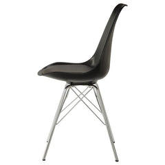 Juniper Armless Dining Chairs Black and Chrome (Set of 2) - 102682