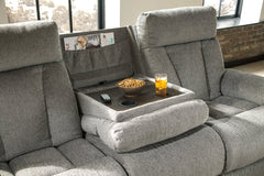 Mitchiner Reclining Sofa with Drop Down Table - 7620489
