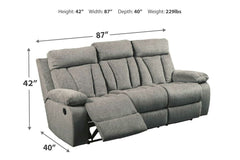 Mitchiner Reclining Sofa with Drop Down Table - 7620489