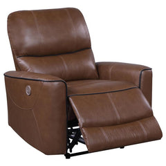 Greenfield Upholstered Power Recliner Chair Saddle Brown - 610266P