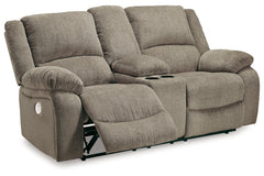 Draycoll Power Reclining Loveseat with Console - 7650596