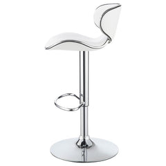 Edenton Upholstered Adjustable Height Bar Stools White and Chrome (Set of 2) - 120389