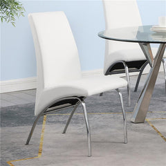 Bishop Upholstered Side Chairs White and Chrome (Set of 2) - 121572