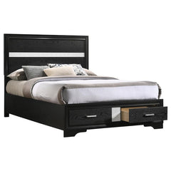 Miranda Wood Full Storage Panel Bed Black - 206361F
