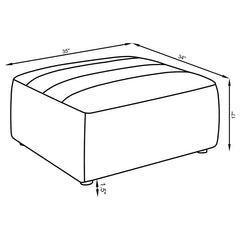 Sunny Square Upholstered Ottoman Dark Charcoal - 552083