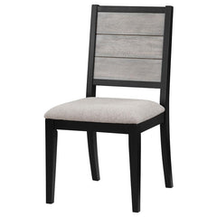 Elodie Upholstered Padded Seat Dining Side Chair Dove Grey and Black (Set of 2) - 121222