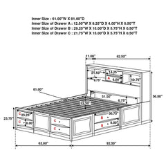 Phoenix 4-piece Queen Bedroom Set Cappuccino - 200409Q-S4