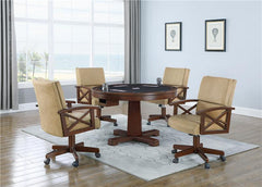 Marietta Upholstered Game Chair Tobacco and Tan - 100172
