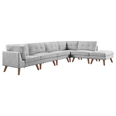 Churchill 6-piece Upholstered Modular Sectional Sofa Grey - 551301-SET