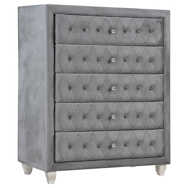 Deanna 5-drawer Rectangular Chest Grey - 205105