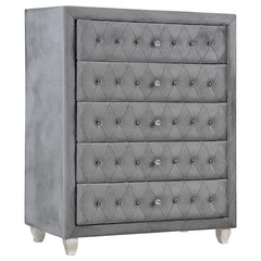 Deanna 5-drawer Rectangular Chest Grey - 205105