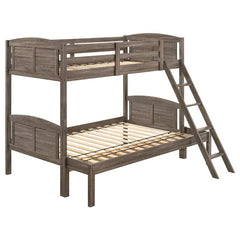 Flynn Wood Twin Over Full Bunk Bed Weathered Brown - 400809