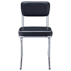 Retro Open Back Side Chairs Black and Chrome (Set of 2) - 2066