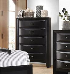Briana Rectangular 5-drawer Chest Black - 200705