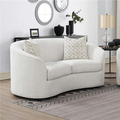 Rainn Boucle Upholstered Sloped Arm Loveseat Latte - 509172