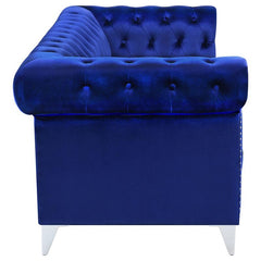 Bleker 2-piece Upholstered Tuxedo Arm Tufted Sofa Set Blue - 509481-S2