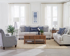 Glenn Upholstered English Arm Sofa Light Grey and Blue - 511091
