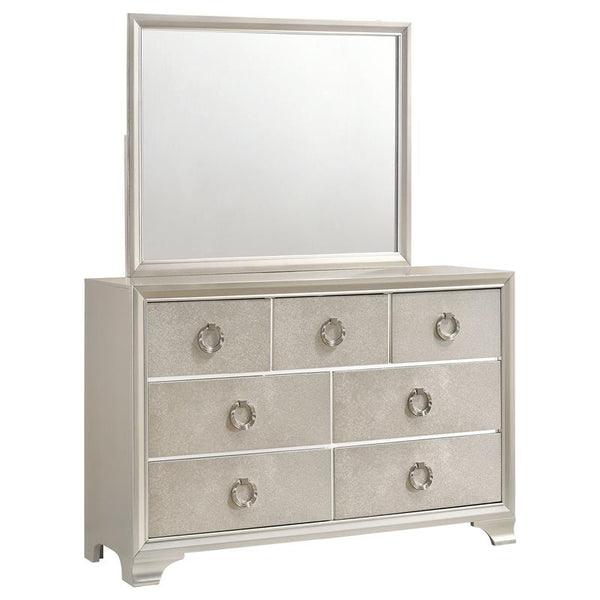 Salford 7-drawer Dresser with Mirror Metallic Sterling - 222723M