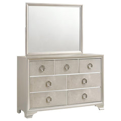 Salford 7-drawer Dresser with Mirror Metallic Sterling - 222723M