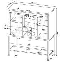 Claremont Sliding Door Bar Cabinet with Lower Shelf Grey Driftwood - 183038