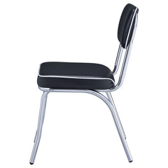 Retro Open Back Side Chairs Black and Chrome (Set of 2) - 2066