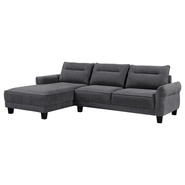 Caspian Upholstered Curved Arm Chaise Sectional Sofa Grey - 509540