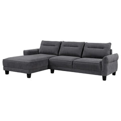 Caspian Upholstered Curved Arm Chaise Sectional Sofa Grey - 509540