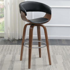 Zion Upholstered Swivel Bar Stool Walnut and Black - 100205