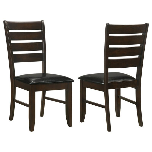Dalila Ladder Back Side Chairs Cappuccino and Black (Set of 2) - 102722