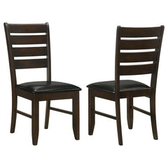 Dalila Ladder Back Side Chairs Cappuccino and Black (Set of 2) - 102722