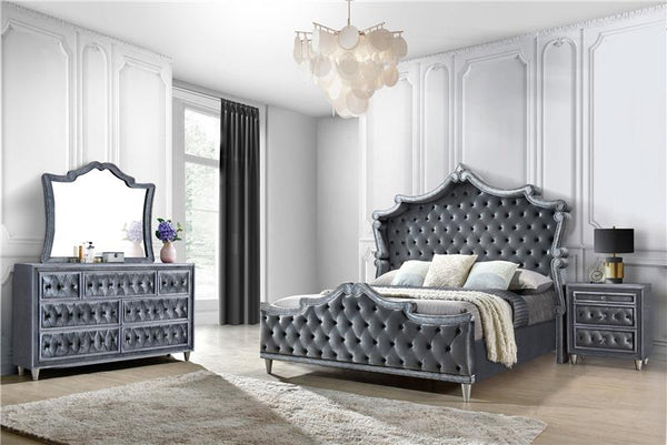 Antonella 4-piece Eastern King Bedroom Set Grey - 223581KE-S4
