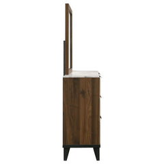 Mays 6-drawer Dresser with Mirror Walnut - 215963M