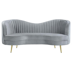 Sophia Upholstered Channel Tufted Loveseat Grey - 506865