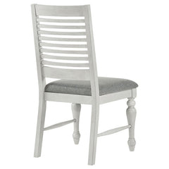 Aventine Ladder Back Dining Side Chair with Upholstered Seat Vintage Chalk and Grey (Set of 2) - 108242
